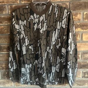 Vintage Trebark Camo Long Sleeve Pocket T-Shirt  - Made in USA -